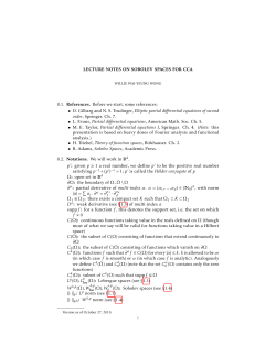LECTURE NOTES ON SOBOLEV SPACES FOR CCA 0.1