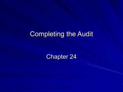 Chapter 24 &ndash; Completing the Audit