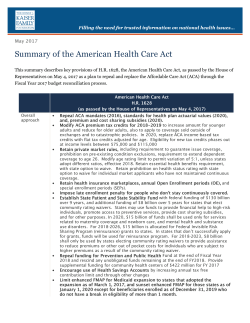 Summary of the American Health Care Act