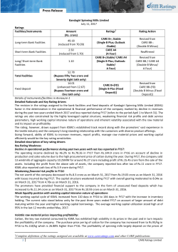 Press Release - CARE`s Ratings