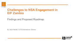 Challenges to NSA Engagement in EIF Zambia