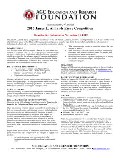 2016 James L. Allhands Essay Competition