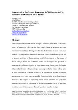 Asymmetrical preference formation in Willingness to Pay