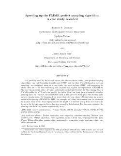 Speeding up the FMMR perfect sampling algorithm: A case study