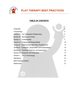 Best Practices for Play Therapy
