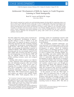 Adolescents Development of Skills for Agency in Youth Programs