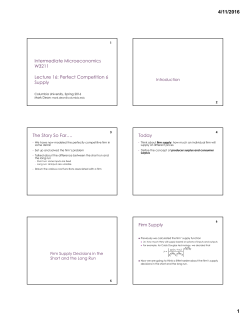 Today Firm Supply - Columbia University