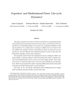 Exporters` and Multinational Firms` Life-cycle
