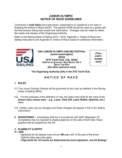 NOTICE OF RACE GUIDELINES - United States Sailing Association