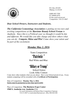 100.00 Per Team Postmarked by April 22,2016 On site