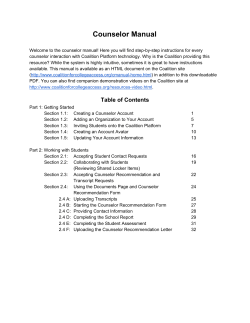 Counselor Manual - Coalition for Access, Affordability, and Success