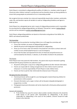 Parish Players Child Protection Procedure