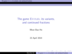 The game Euclid, its variants, and continued fractions