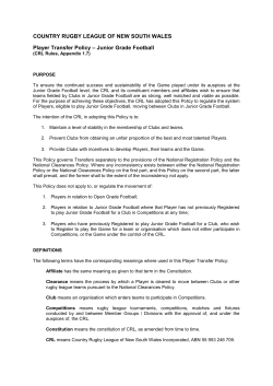 COUNTRY RUGBY LEAGUE OF NEW SOUTH WALES Player