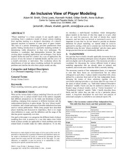 An Inclusive View of Player Modeling