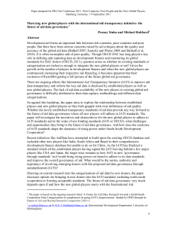 Marrying new global players with the international aid transparency