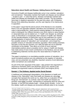 Naturalism about health and disease: adding nuance for progress