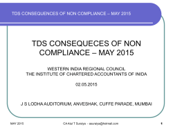 DISALLOWANCE OF EXPENSES WHERE TDS IS