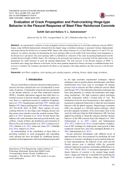 Evaluation of Crack Propagation and Post-cracking Hinge