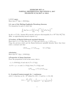 EXERCISE SET 13 PARTIAL DIFFERENTIAL EQUATIONS 2, 2017