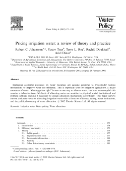 Pricing irrigation water: a review of theory and practice