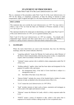 The Land Administration Act 1997 (LAA)
