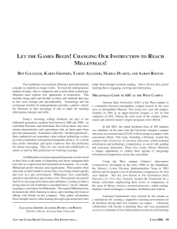 Let the Games Begin! Changing Our Instruction to Reach Millenials!