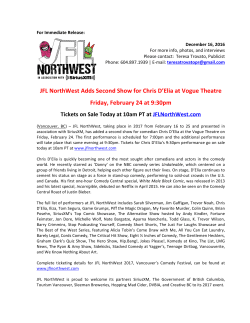 JFL NorthWest Adds Second Show for Chris D`Elia at Vogue Theatre