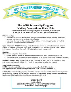 The NODA Internship Experience *