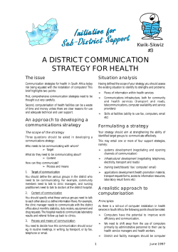 A district communication strategy for health