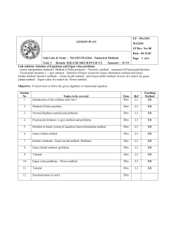 MA1251 Numerical Methods Mr. K E SATHAPPAN