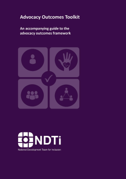 Advocacy Outcomes Toolkit - The National Development Team for