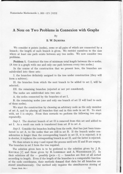 A Note on Two Problems in Connexion with Graphs