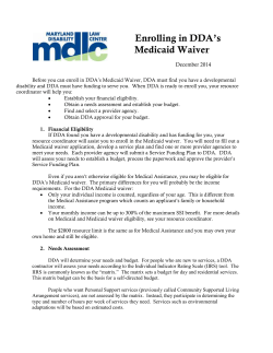 Enrolling in DDA`s Medicaid Waiver
