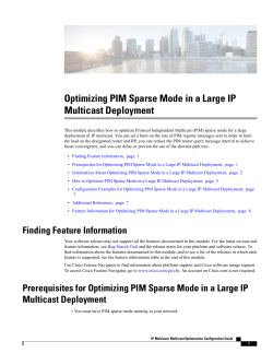 Optimizing PIM Sparse Mode in a Large IP Multicast