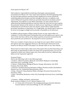 Final reports for Physics 187