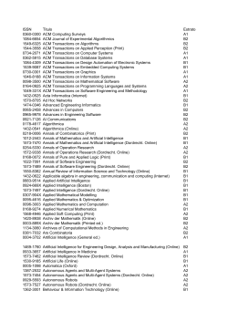 ISSN Titulo Estrato 0360-0300 ACM Computing Surveys A1