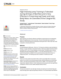 High-Intensity Jump Training Is Tolerated during 60 Days of