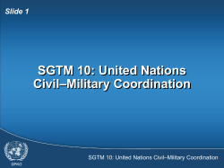 SGTM 10 - United Nations Civil&ndash;Military Coordination