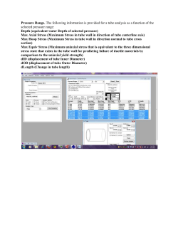 Pressure Range. The following information is provided for a tube