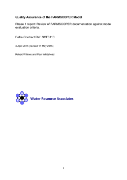 Quality Assurance of the FARMSCOPER Model