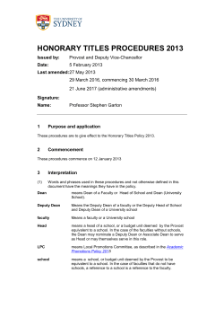 Honorary Titles Procedures 2013