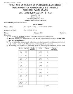 Question One - KFUPM AISYS