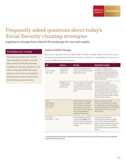 Frequently asked questions about today`s Social Security claiming