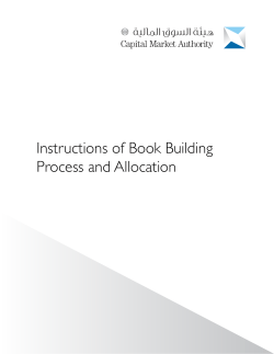 Instructions of Book Building Process and Allocation