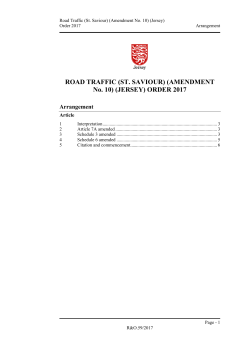 road traffic (st. saviour) (amendment no. 10) (jersey