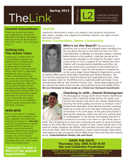 Spring 2013 Current Connections Getting into The Action Team WIN