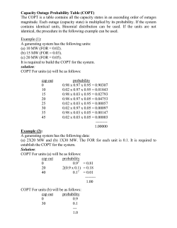 Capacity Outage Probability Table (COPT)