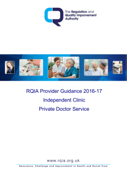 RQIA Provider Guidance 2016-17 Independent Clinic Private Doctor