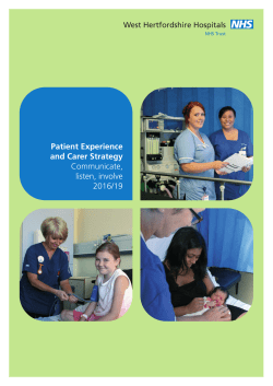 Patient Experience and Carer Strategy